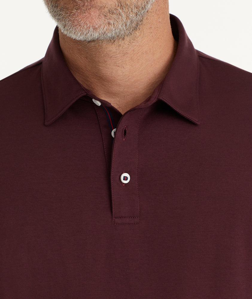 Wrinkle-Free Long-Sleeve Damaschino Polo
