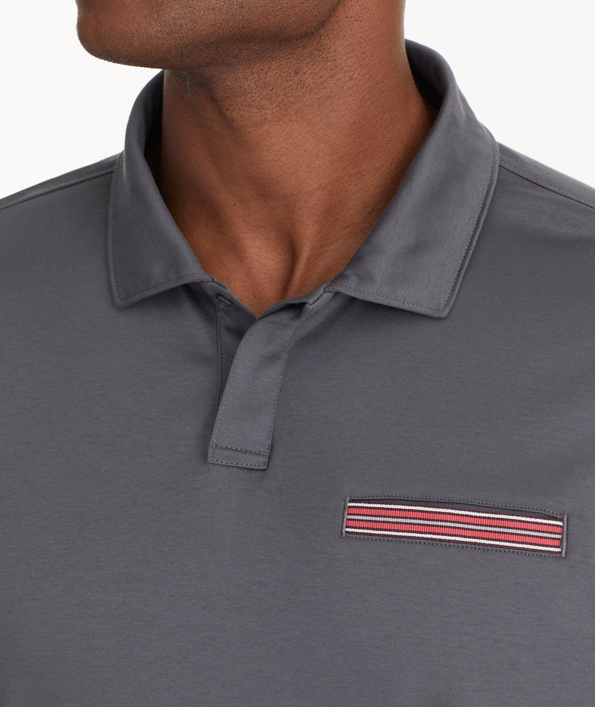 Wrinkle-Free Long-Sleeve Damaschino Polo
