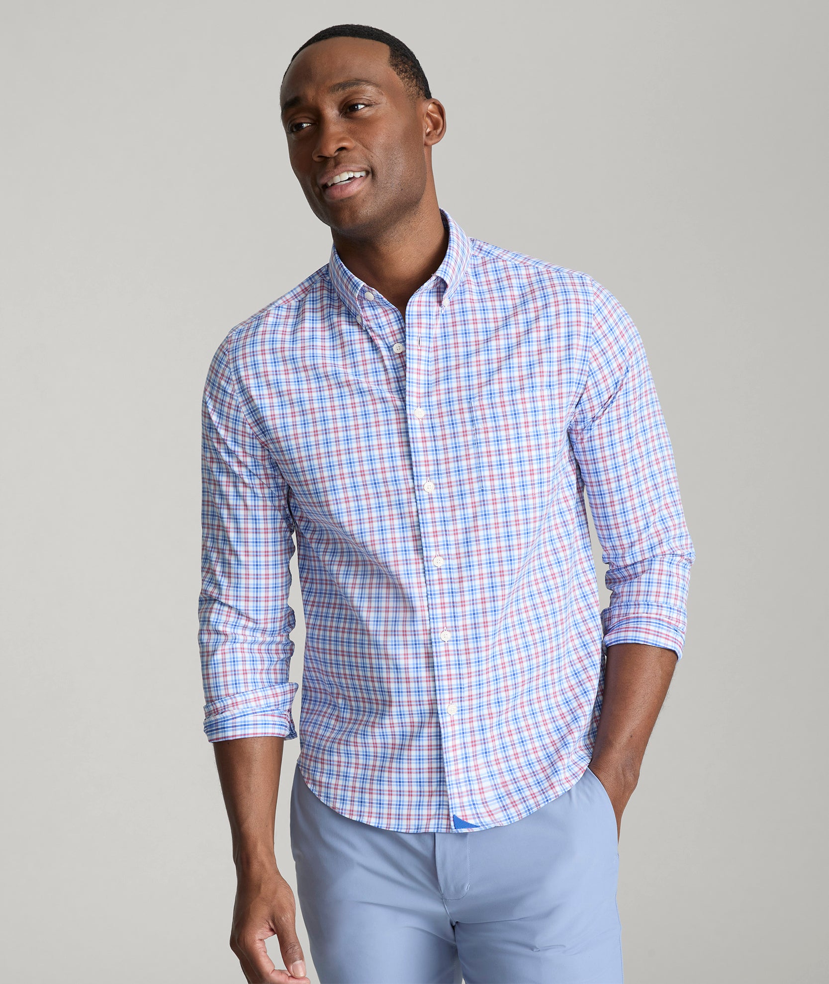 Performance Shirt With Pocket Darrow | Blue & Red Check