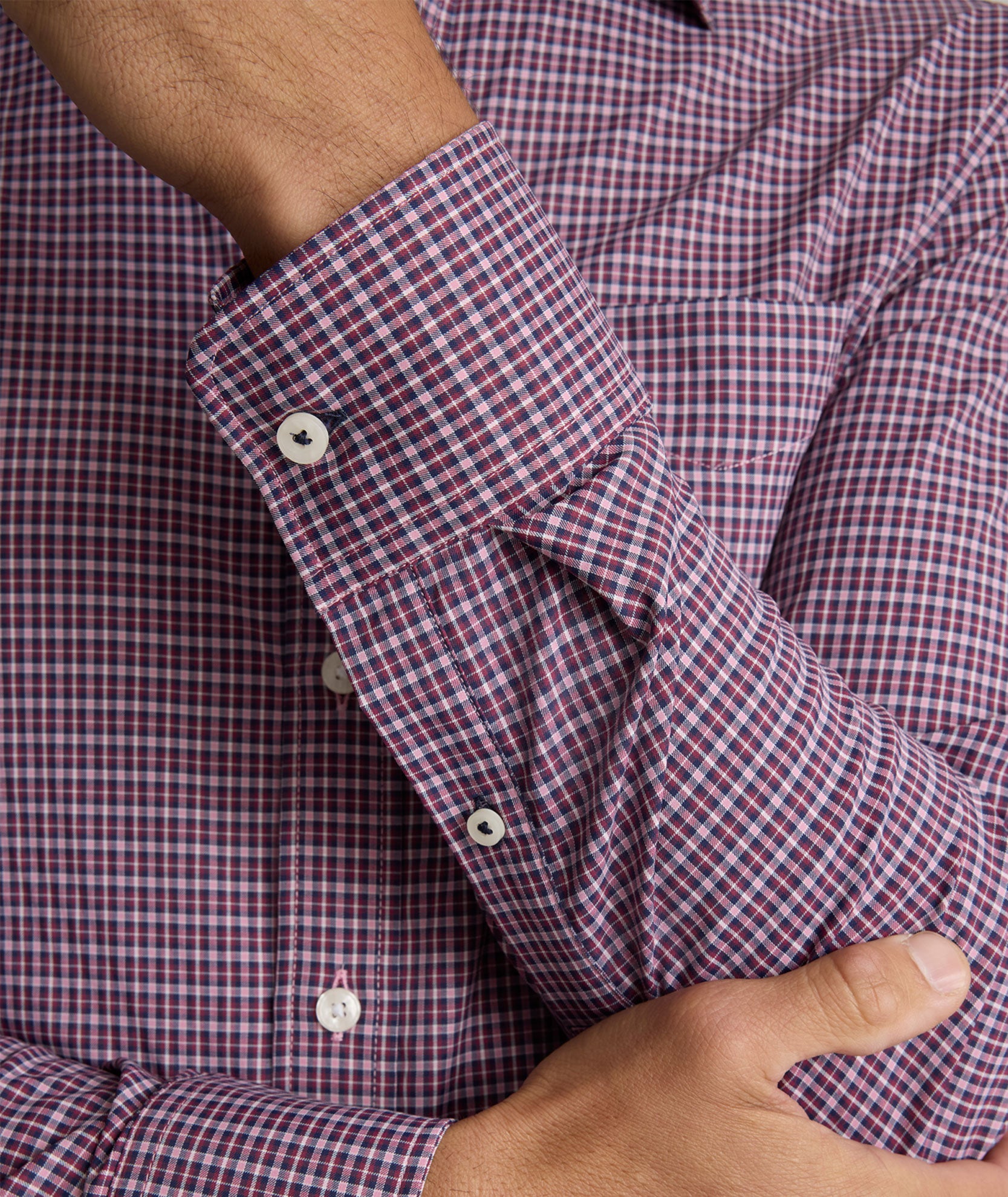 Performance Shirt with Pocket Red Check | Delune | UNTUCKit