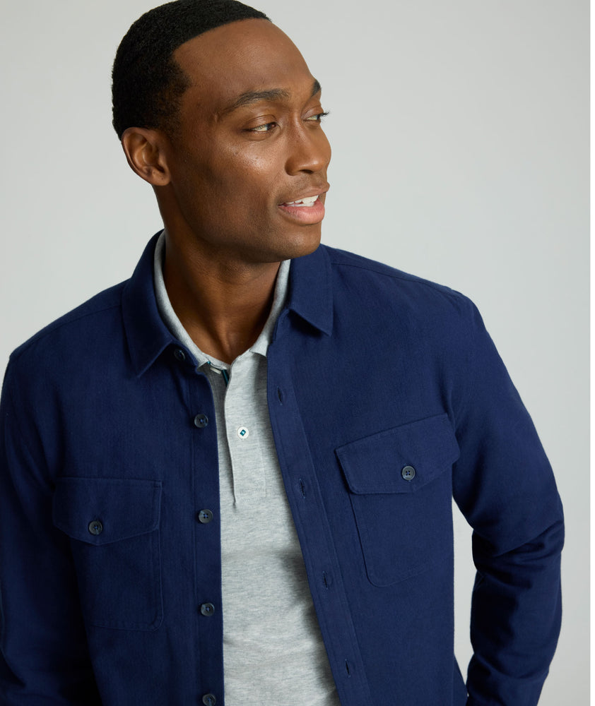 UNTUCKit | Brushed Overshirt - Peacoat UNTUCKit | Brushed Overshirt - Peacoat