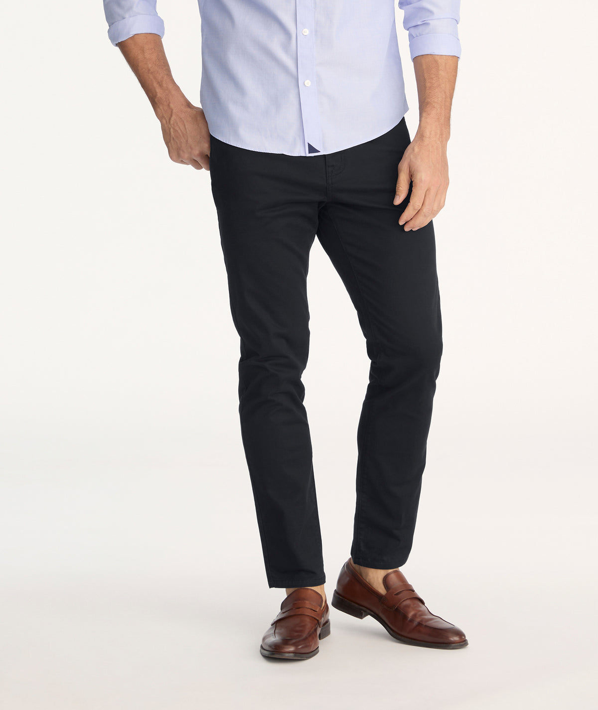 black chino dress pants 5-Pocket Ygroup_KA6T2P87 Miami - asymmetrical dress A hidden pocket Collection:24th & Ocean Solids - Aquamarine