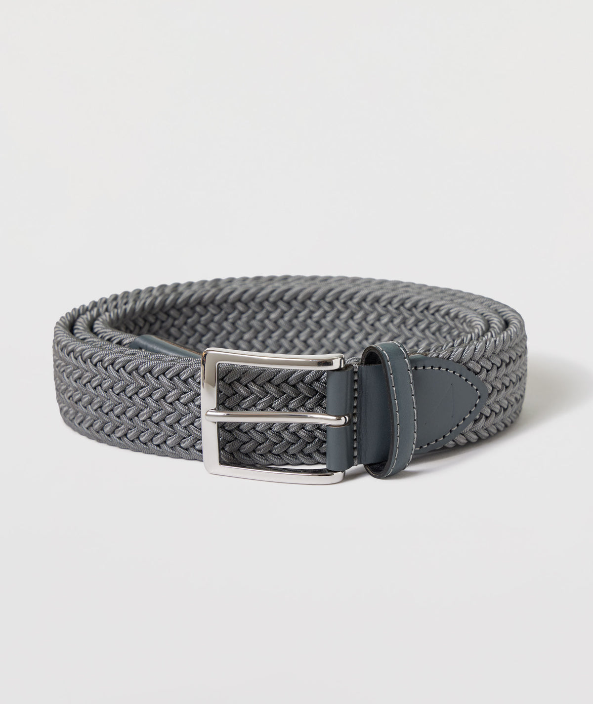 Wide Suede and Woven Elastic Belt in Slate Gray - Women Accessories Women main image 4