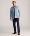Model is wearing UNTUCKit Linen Elms Sport Coat. 