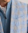 Model is wearing UNTUCKit Linen Elms Sport Coat. 