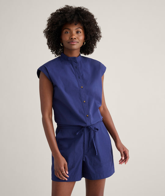 Cotton Poplin Drawstring Elsa Shirt