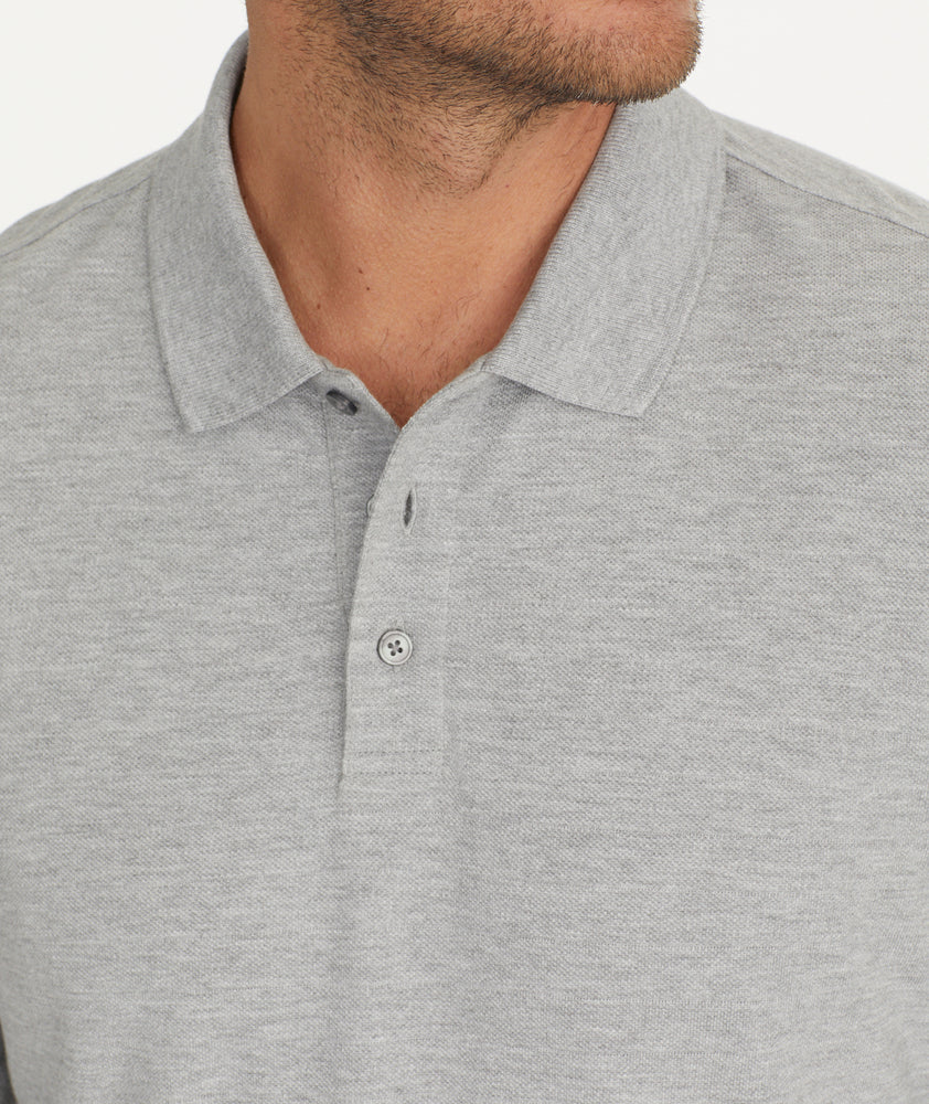 Textured Long-Sleeve No Sweat Polo