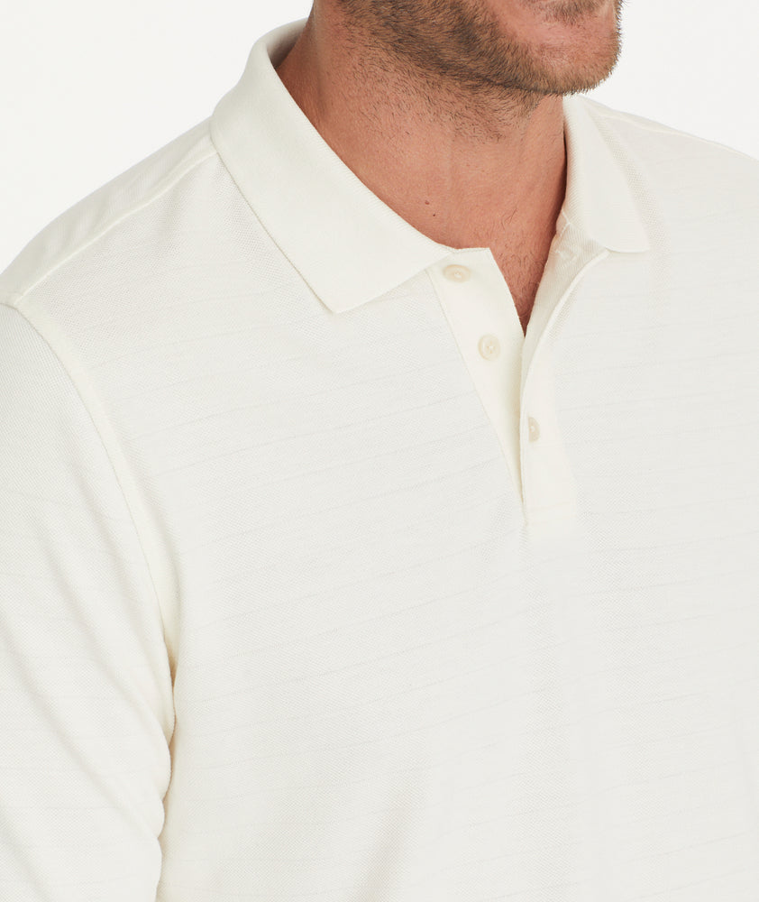 Textured Long-Sleeve No Sweat Polo