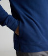 Model is wearing UNTUCKit Elwood Indigo Hoodie.