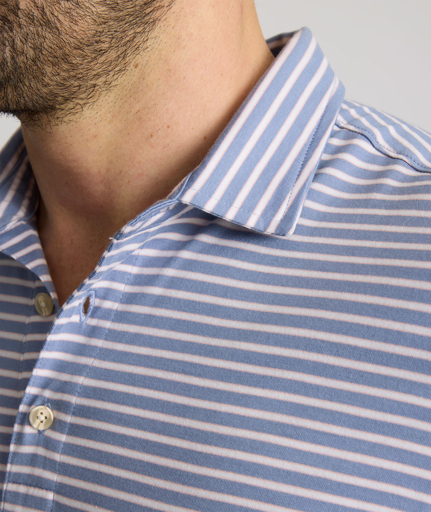 Striped Jersey Performance Polo