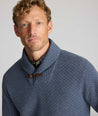 Model wearing an UNTUCKit Blue Sweatshirt.