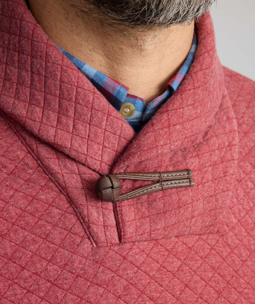 Model wearing an UNTUCKit Red Sweatshirt.