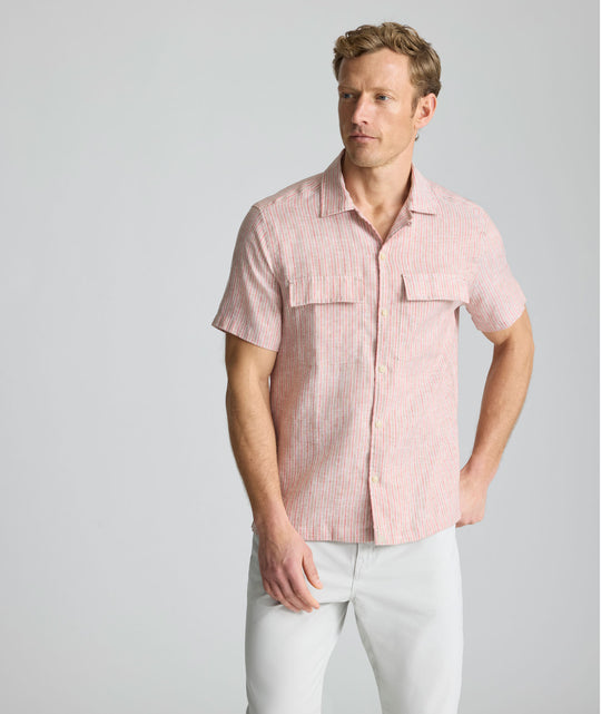 Wrinkle-Resistant Linen Short-Sleeve Finnegan Shirt