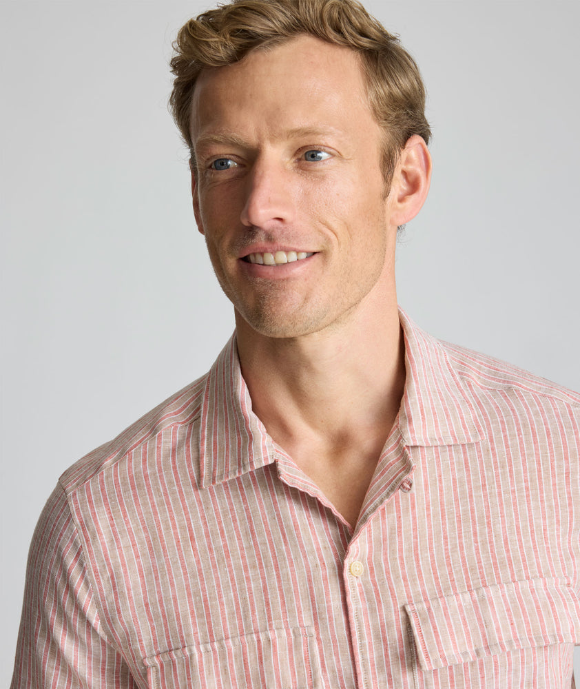 Wrinkle-Resistant Linen Short-Sleeve Finnegan Shirt