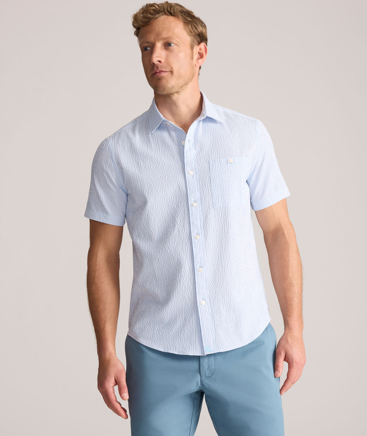 light blue dress shirt short sleeve UNTUCKit | Performance Seersucker Short-Sleeve Buy Ulla Johnson Olivia Colour:Burg Lea / Stretch DORA TUTU OUTFIT and most important...untuck