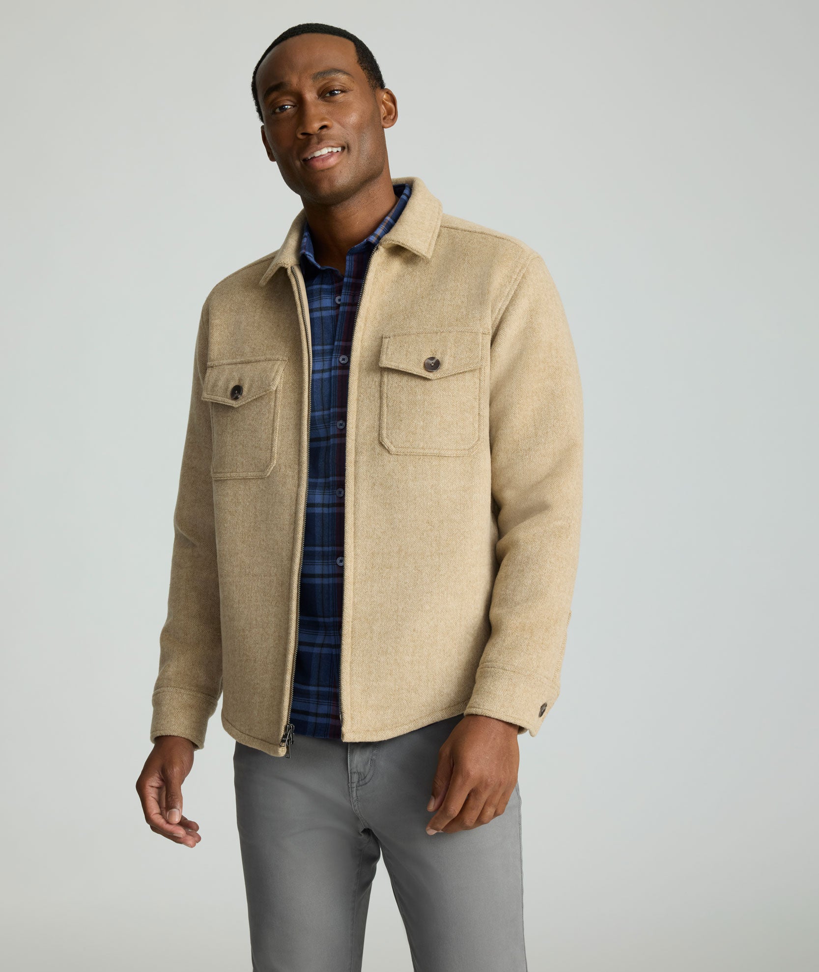 Full-Zip CPO Jacket Tan | UNTUCKit