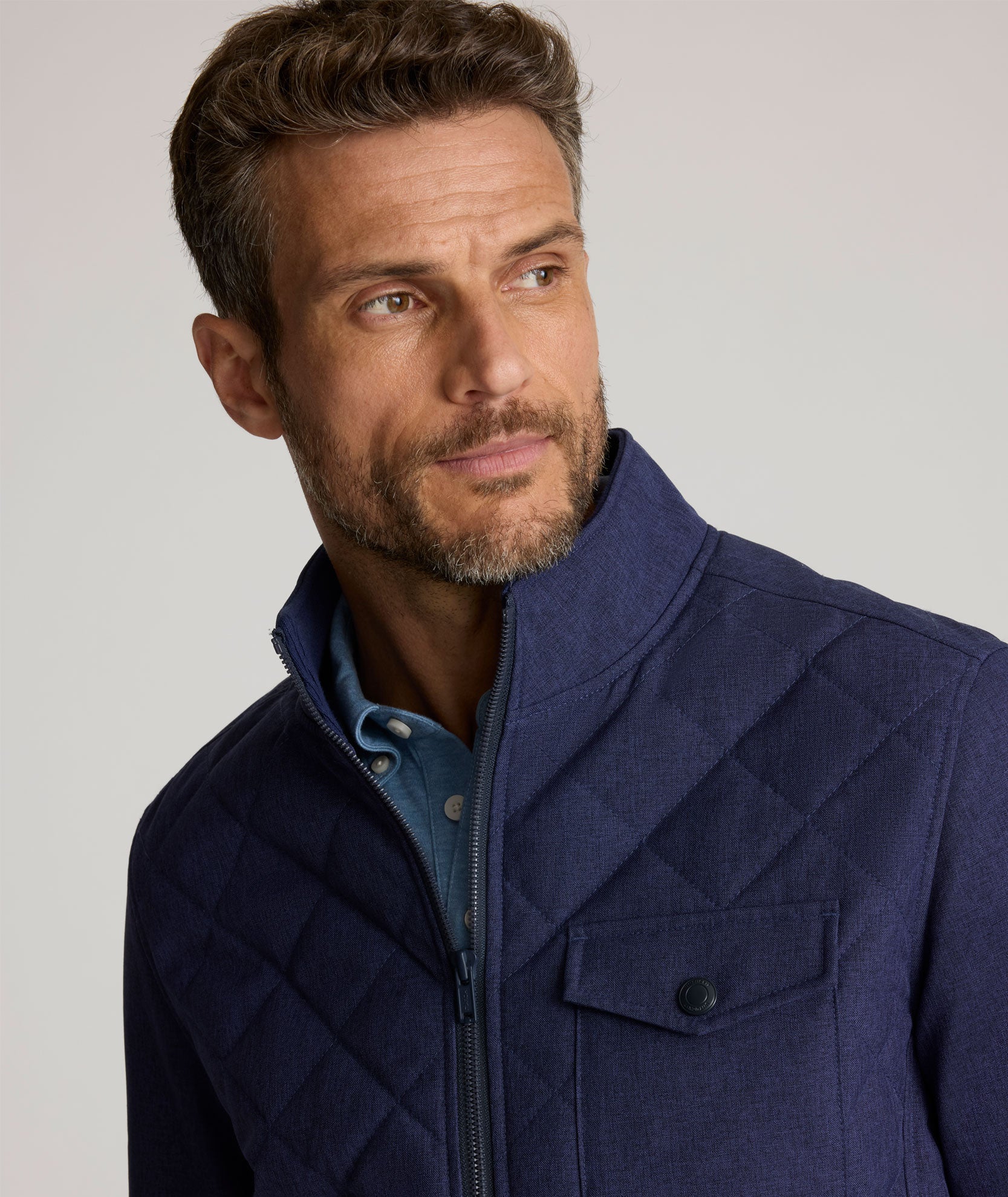Quilted City Jacket Navy | UNTUCKit