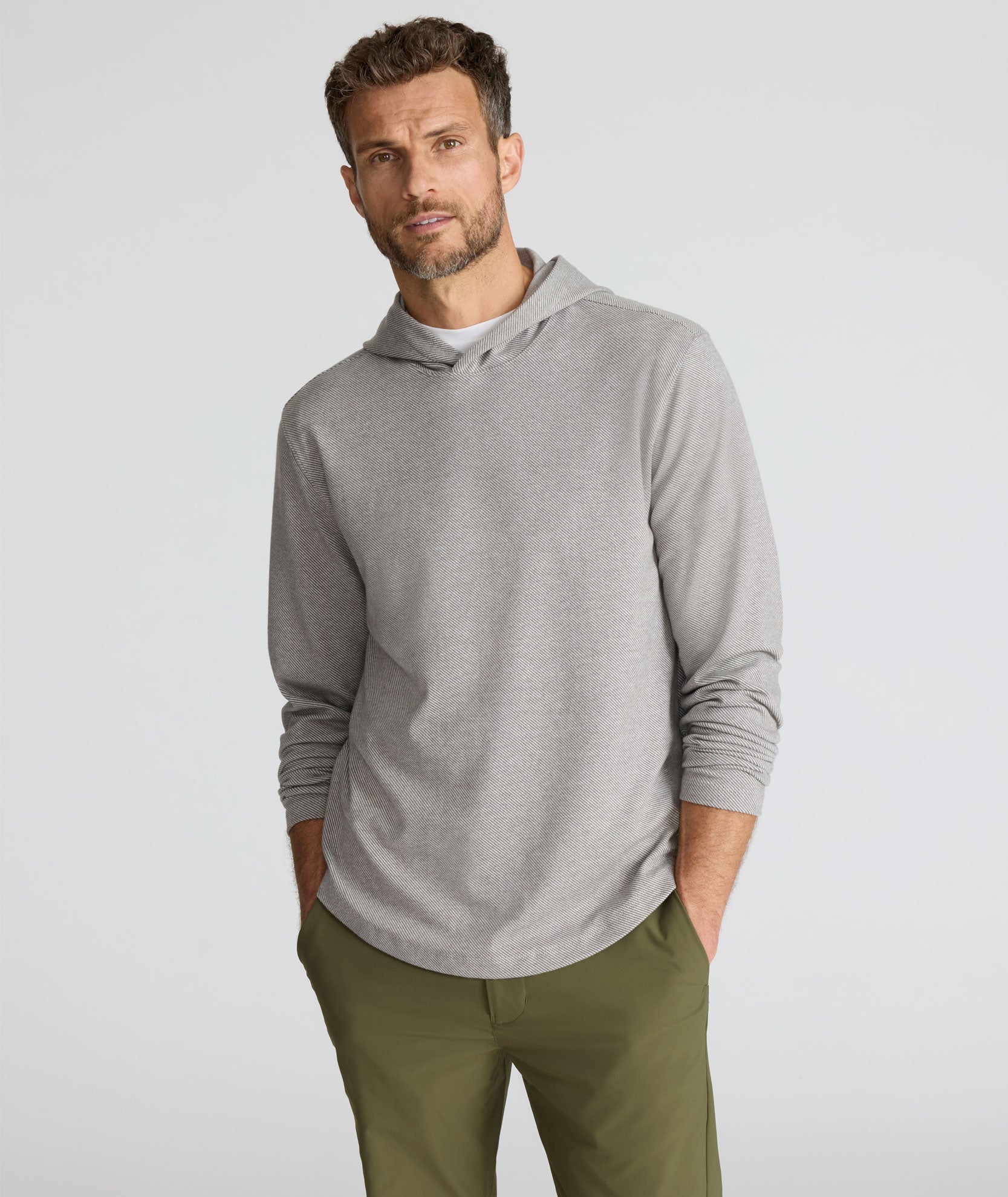 Textured Knit Hoodie Gray | UNTUCKit