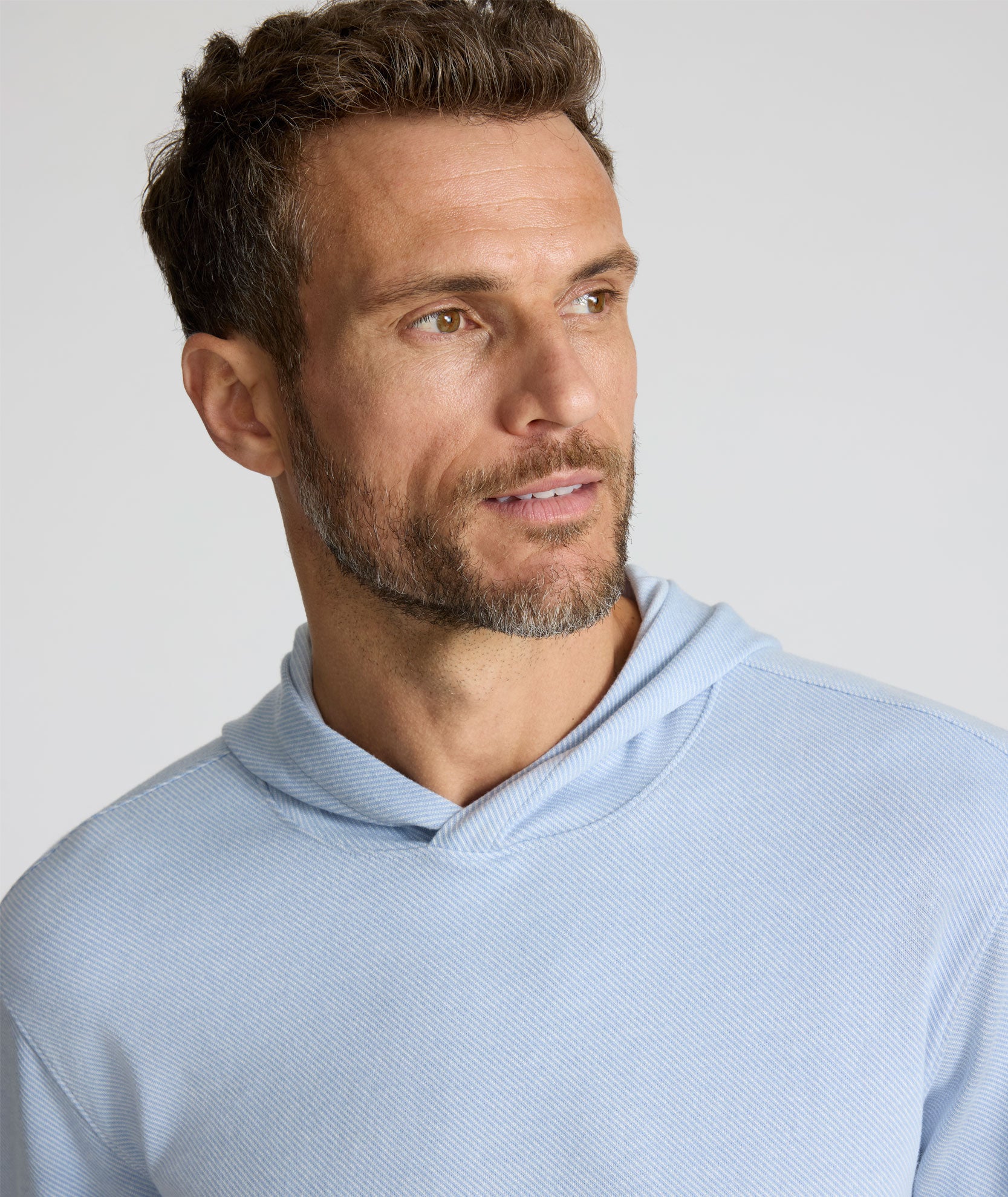 Textured Knit Hoodie Light Blue | UNTUCKit