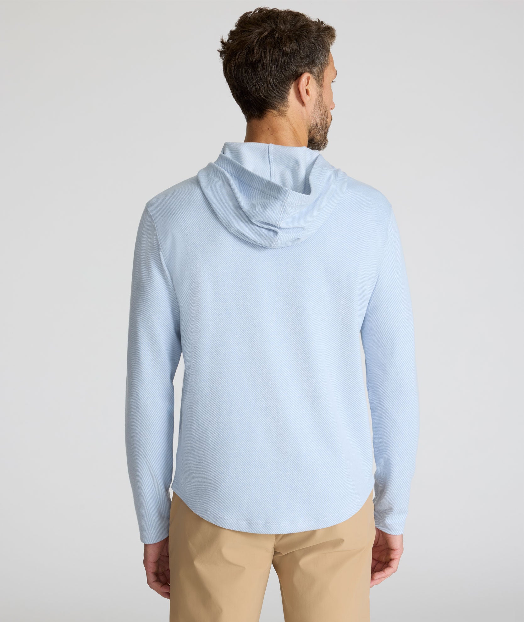 Textured Knit Hoodie Light Blue | UNTUCKit