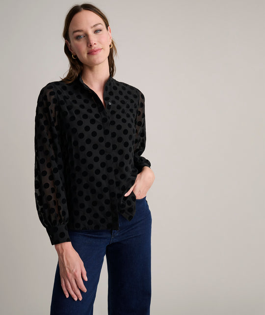 Velvet Polka Dot Gemma Shirt