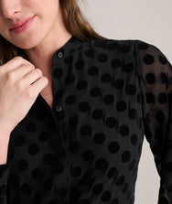 Velvet Polka Dot Gemma Shirt Zoom
