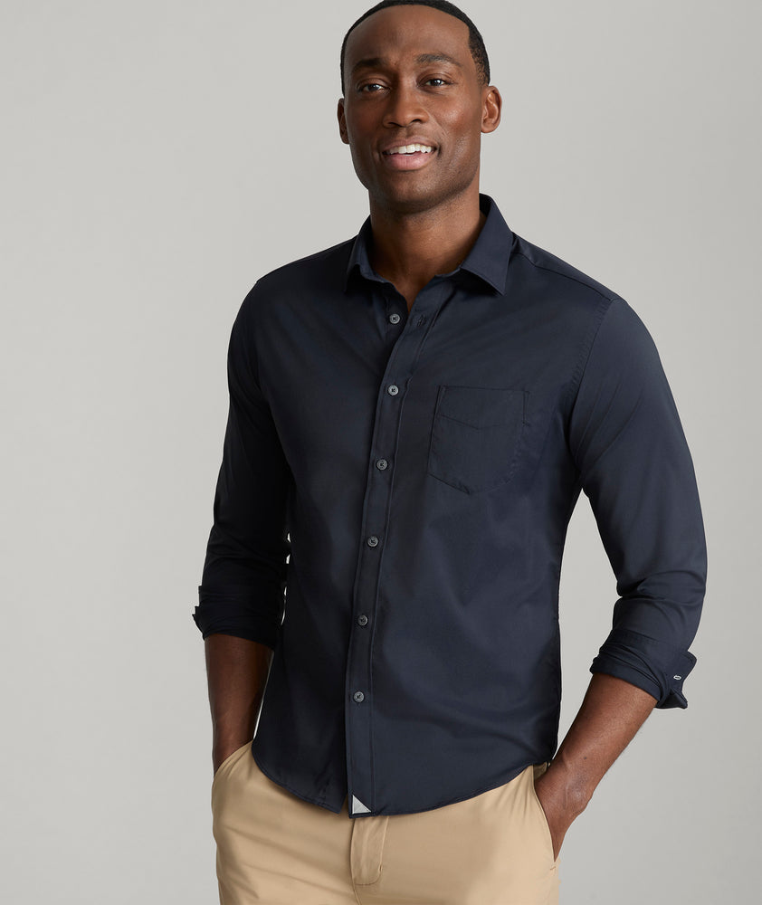 mens untucked dress shirts Performance Gironde Shirt Black