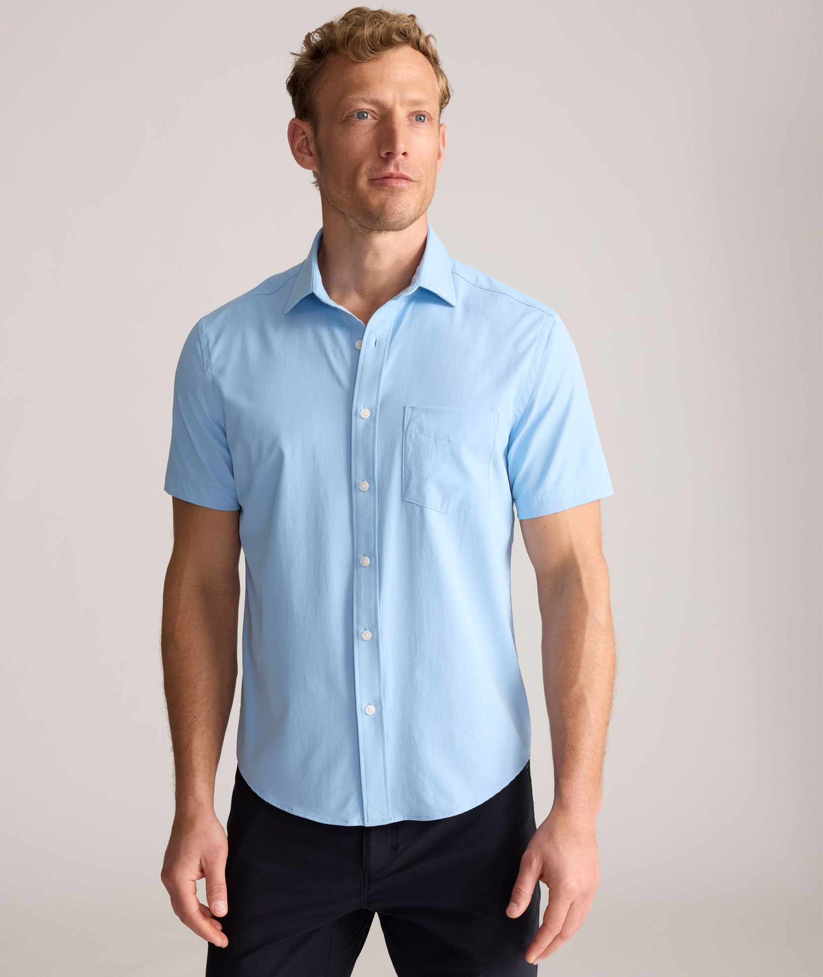 Performance Short-Sleeve Gironde Shirt Light Blue