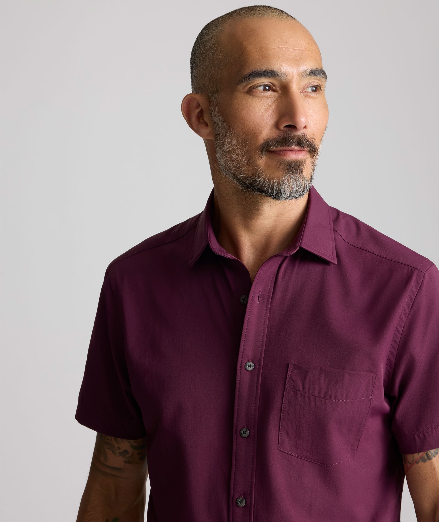 men's burgundy dress shirt short sleeve Hisdern Men's Short Sleeve Burgundy Casual Linen Shirts for Summer Beach L