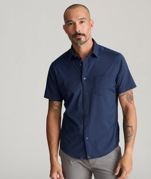 Performance Short-Sleeve Gironde Shirt Navy | UNTUCKit
