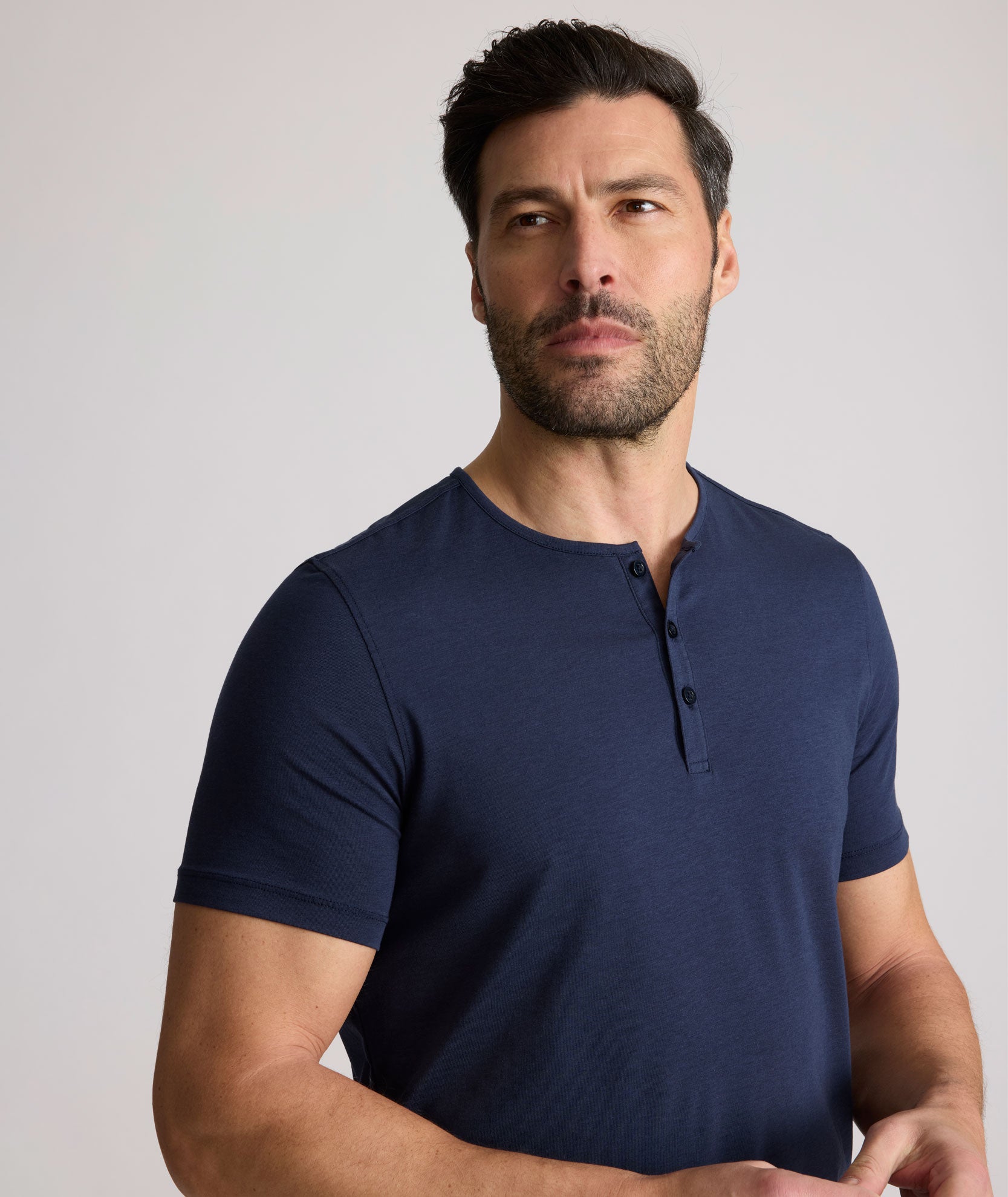 EcoSoft™ Short-Sleeve Henley Navy | UNTUCKit