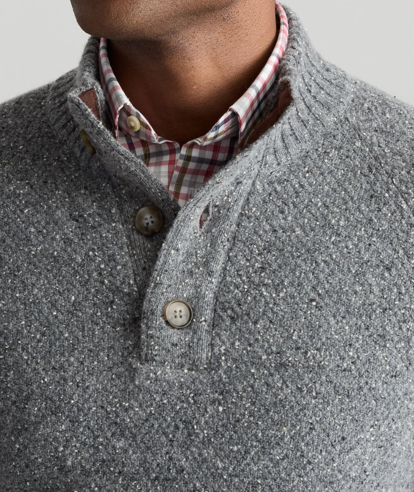 Donegal Button-Neck Sweater