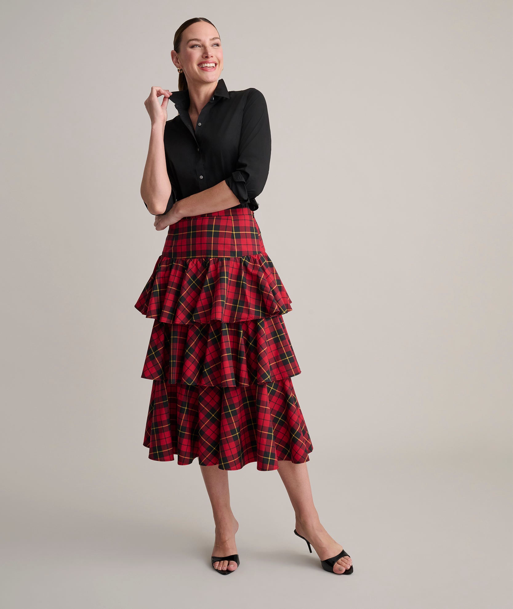 Plaid Gretel Skirt Red Tartan Plaid | UNTUCKit
