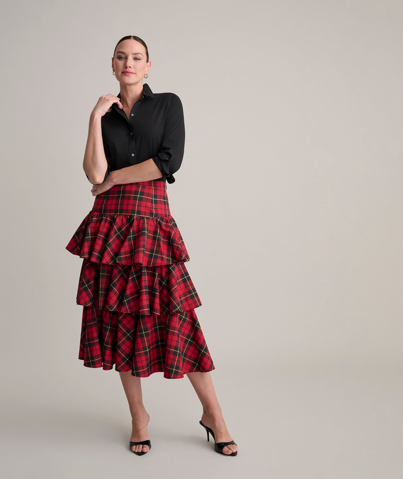 Plaid Gretel Skirt Red Tartan Plaid | UNTUCKit