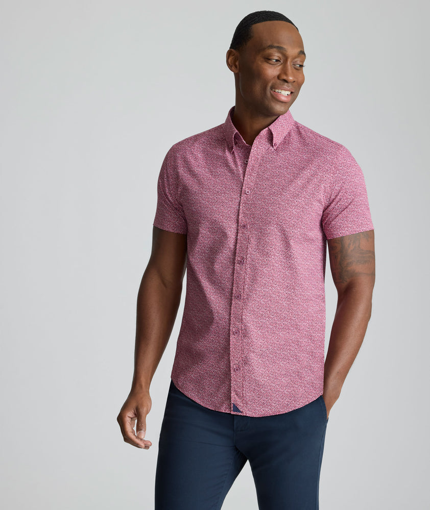 mens pink short sleeve dress shirt tklpehg Mens Button Down Short Sleeve Shirts Cotton Linen Lapel Dress Shirt Solid Color Double Pocket Summer Casual Shirts Pink XXXXL
