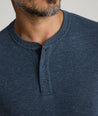 Stretch Cotton Herringbone Henley