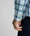 Model is wearing UNTUCKit Hartman flannel. 