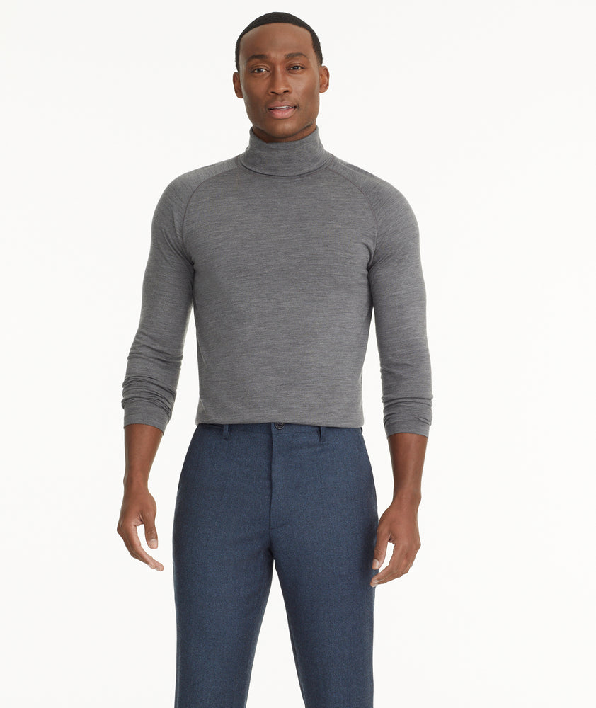 Herringbone Turtleneck with Elbow Patches