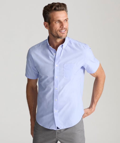 Wrinkle-Free Short-Sleeve Hillstowe Shirt Light Blue | UNTUCKit Wrinkle-Free Short-Sleeve Hillstowe Shirt Light Blue | UNTUCKit