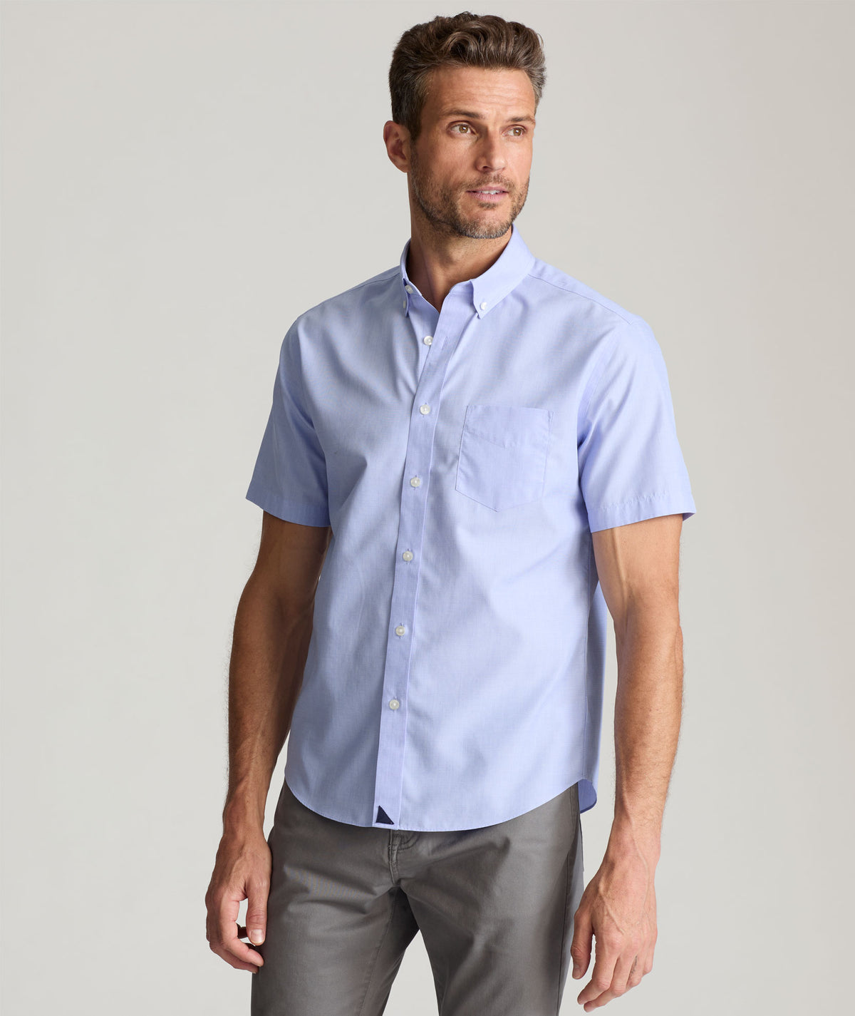 Wrinkle-Free Short-Sleeve Hillstowe Shirt Light Blue | UNTUCKit