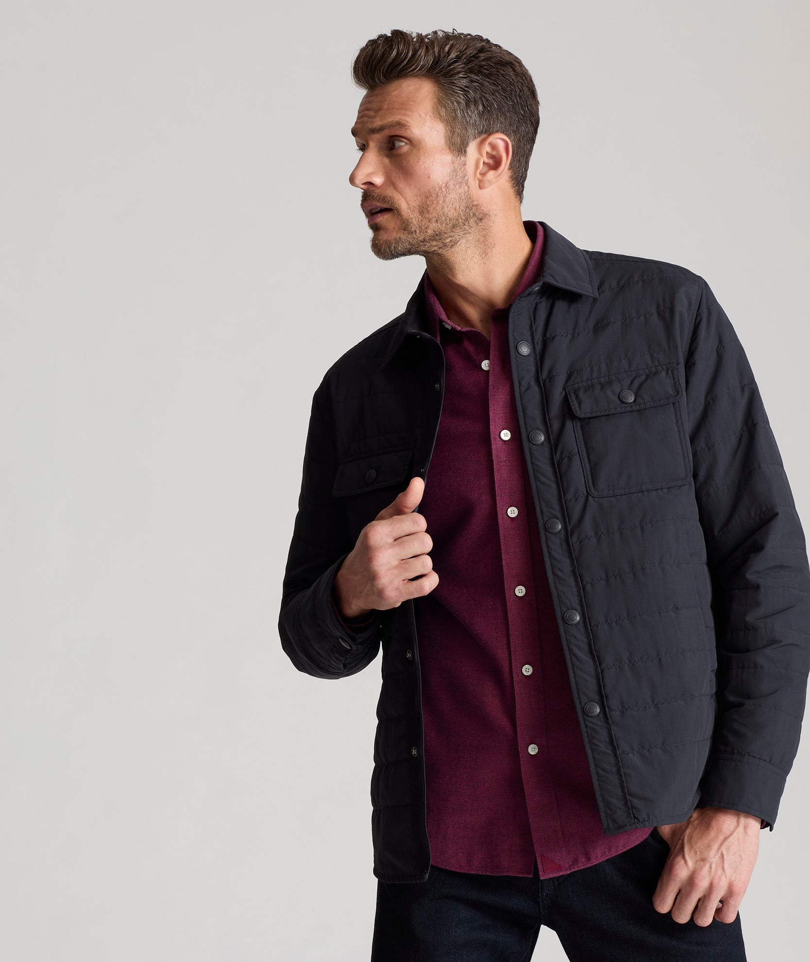 Insulated Shirt Jacket Black UNTUCKit