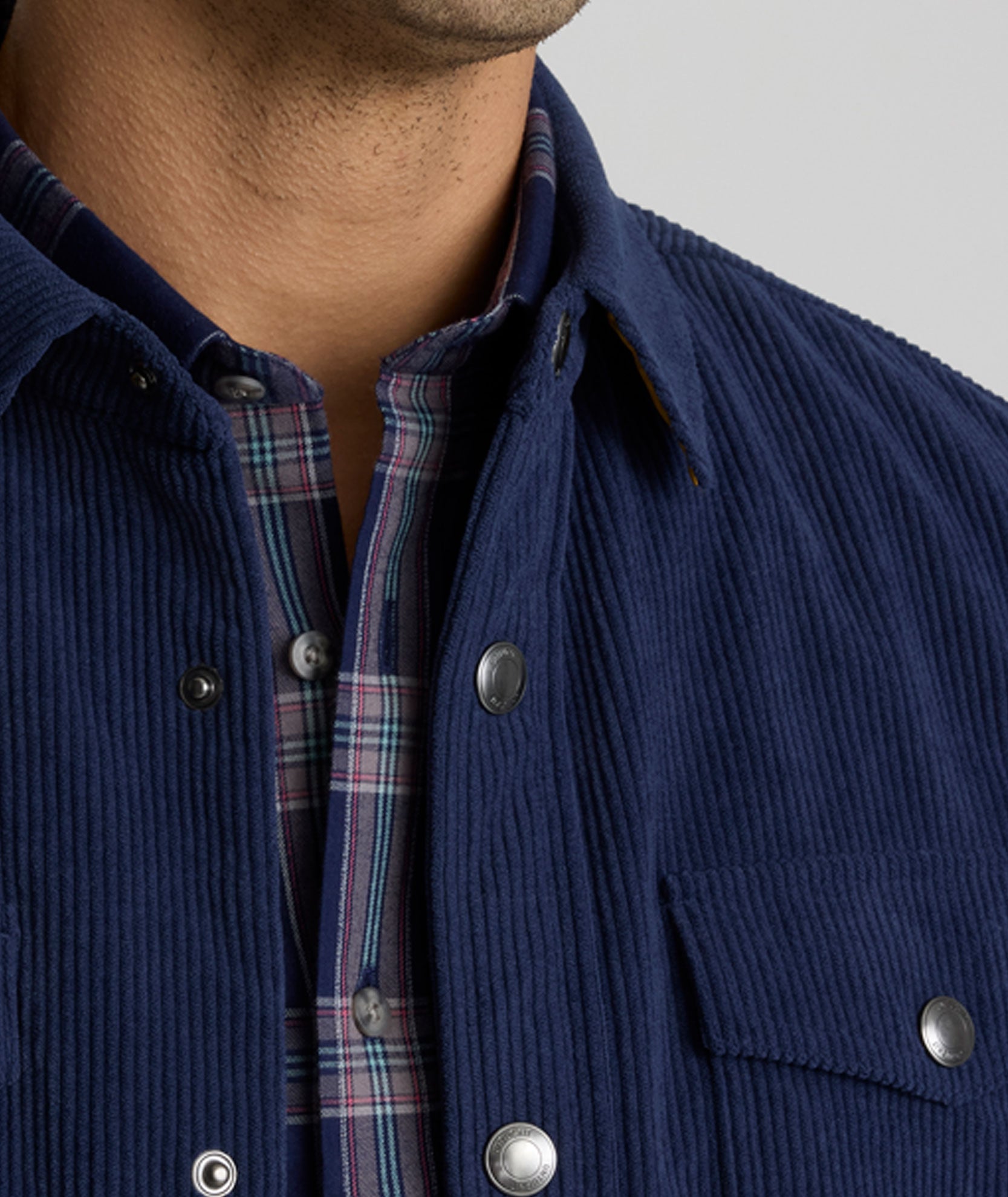 Corduroy Shirt Jacket Navy | UNTUCKit