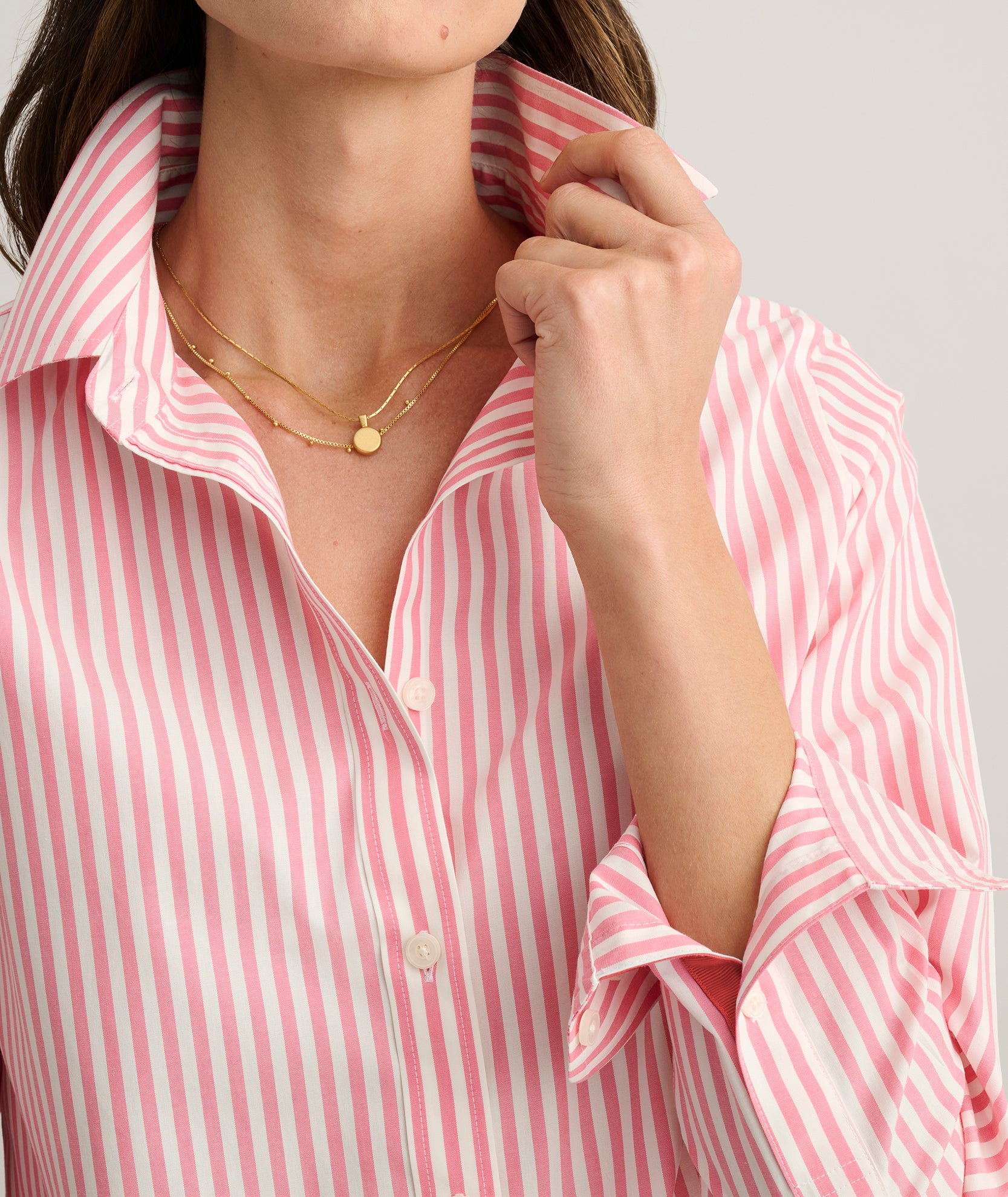 pink striped dress shirt Light pink striped linen resort shirt