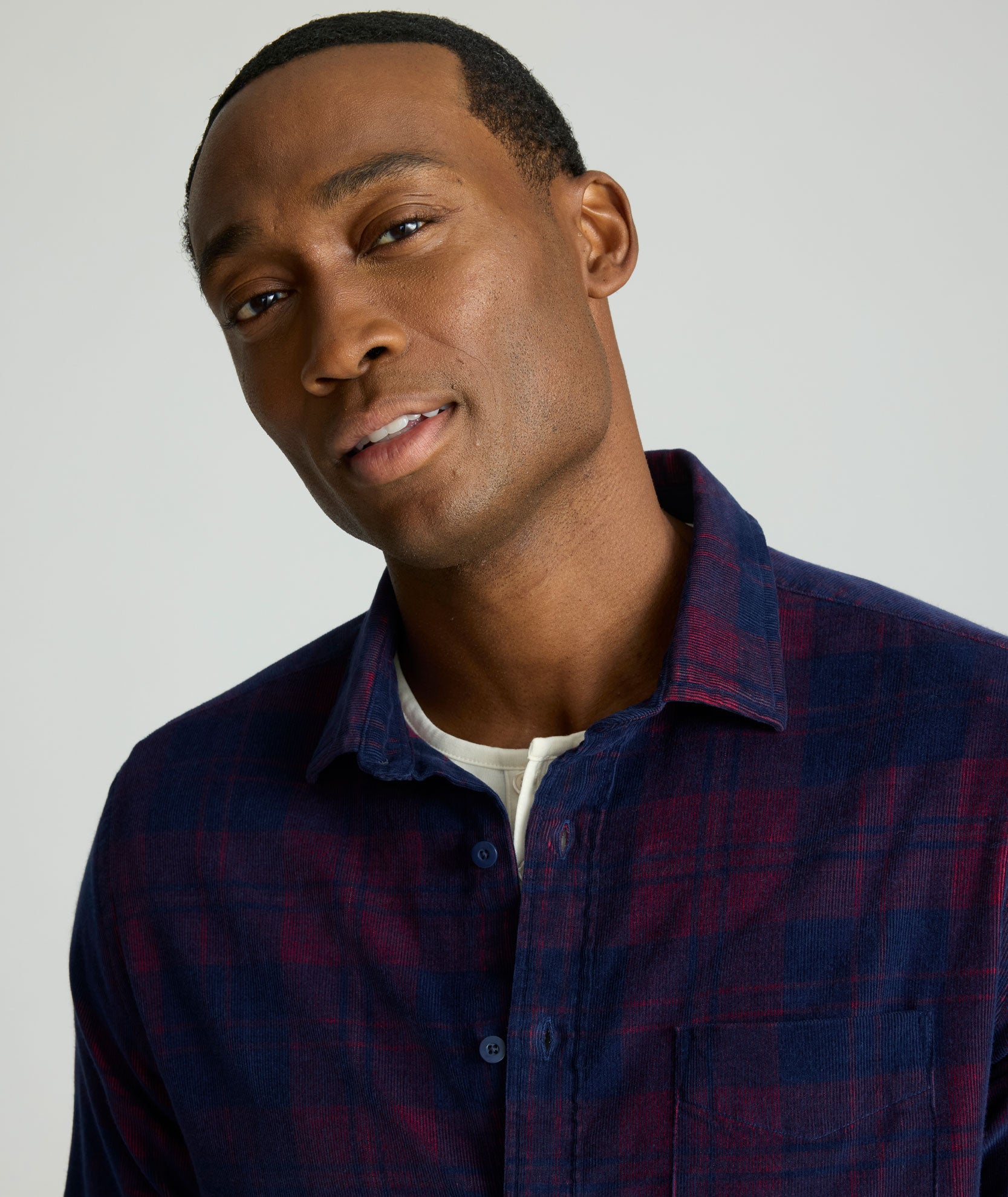 Corduroy Shirt Blue & Purple Plaid | UNTUCKit