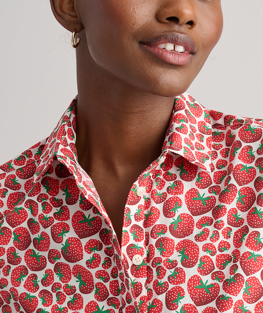 Stretch Cotton Short-Sleeve Jaime Shirt