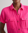 Cotton Gauze Short-Sleeve Jodi Shirt