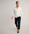 Model is wearing UNTUCKit Stretch Cotton Wrap Jolie Shirt.