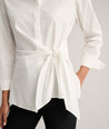 Model is wearing UNTUCKit Stretch Cotton Wrap Jolie Shirt.