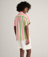 Model is wearing UNTUCKit Linen Short Sleeve Juno Shirt. 