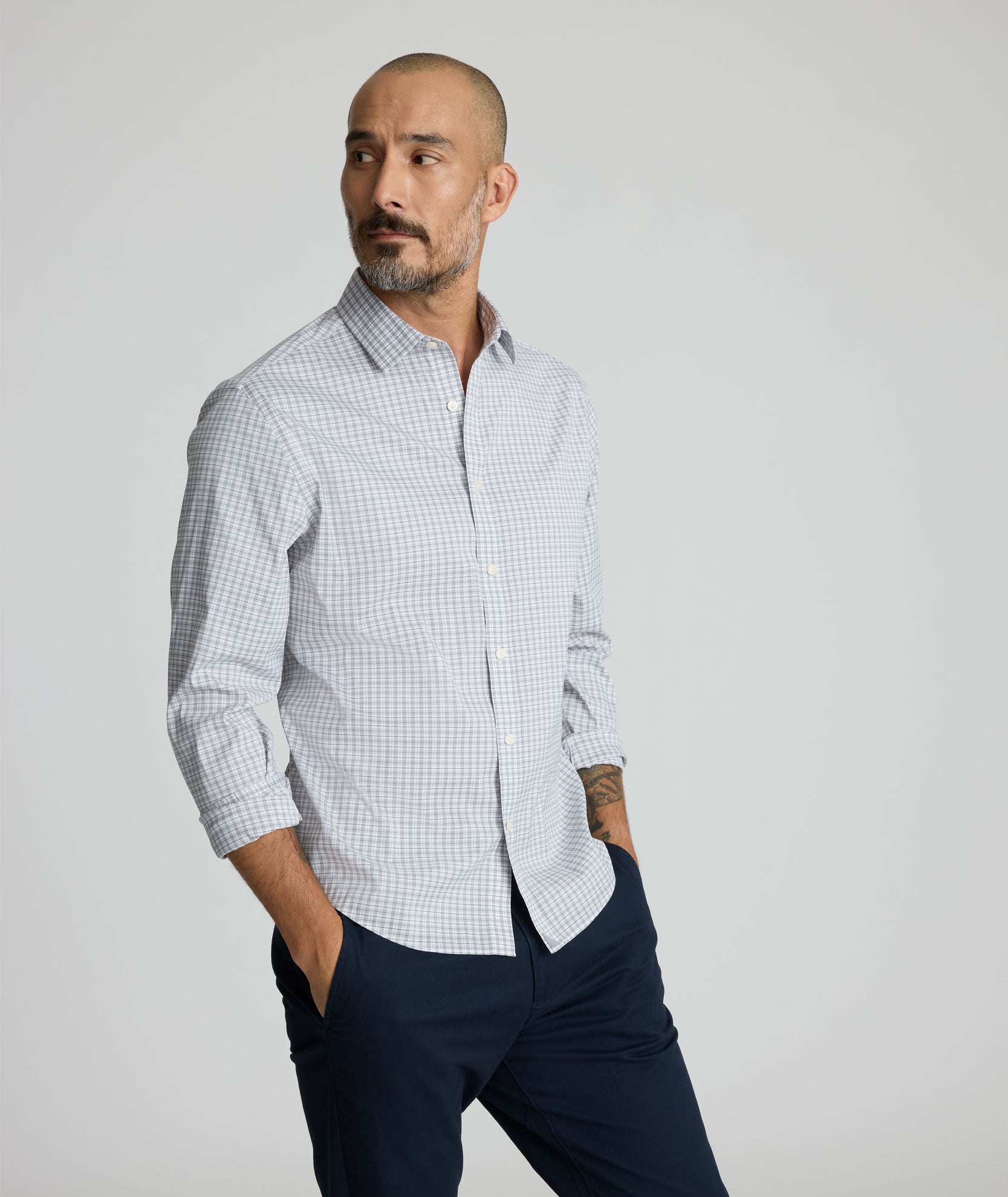 CottonTek™ Kaiser Shirt Gray Check | UNTUCKit